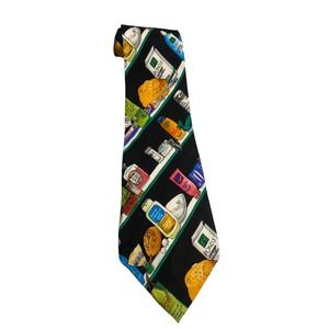 Vintage Nicole Miller 1991 Novelty Neck Tie Medicine Cabinet 100% Silk